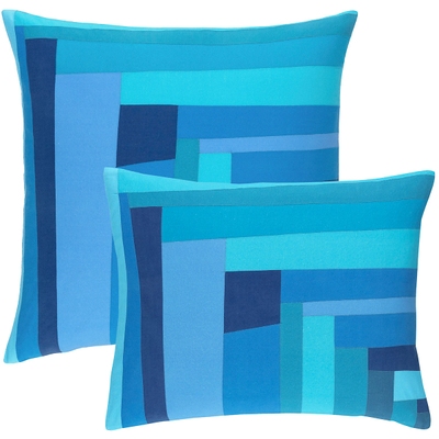 Plait Patched Blue Decorative Pillow Cover