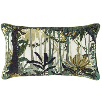Rainforest Embroidered Decorative Pillow