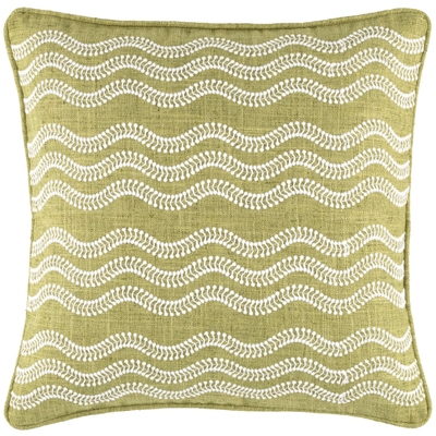 Scout Embroidered Green Indoor/Outdoor Decorative Pillow