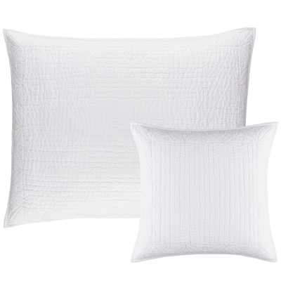 Tea & Toast White Quilted Decorative Pillow Cover