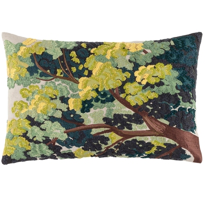 Terra Embroidered Green Decorative Pillow