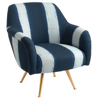 Tisbury Stripe Indigo Sydney Swivel Chair