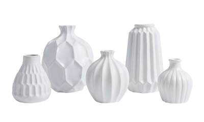 White Essentials Vases/Set Of 5