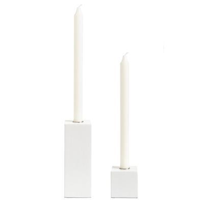 White Wooden Candle Holder
