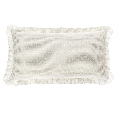 Wruffle Ivory Matelass� Decorative Pillow Cover