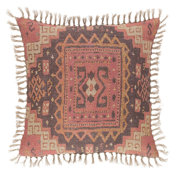 Anatolia Linen Kilim Print Decorative Pillow