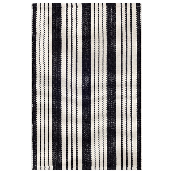 Birmingham Black Handwoven Cotton Rug