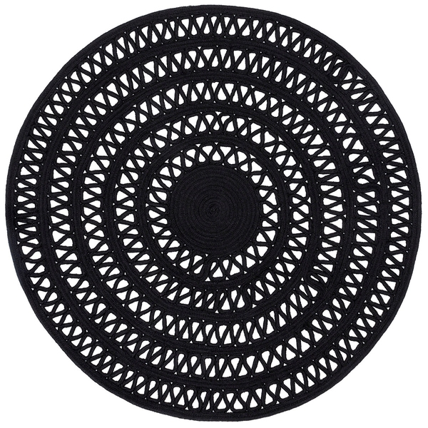 Bowline Black Handwoven Indoor/Outdoor Round Rug
