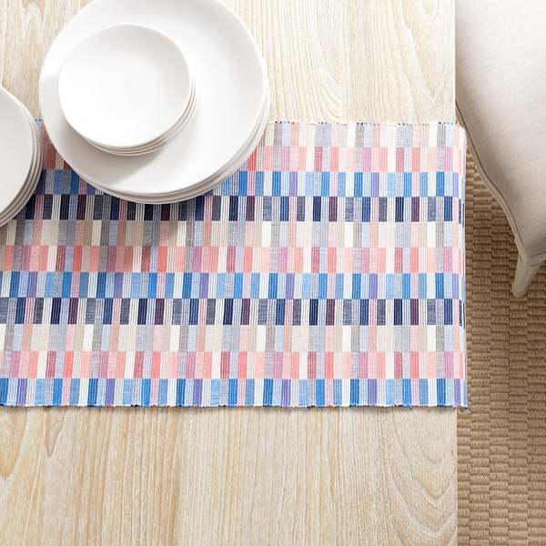 Cantina Blue/Coral Table Runner