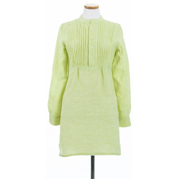 Chambray Pleated Linen Lime Tunic