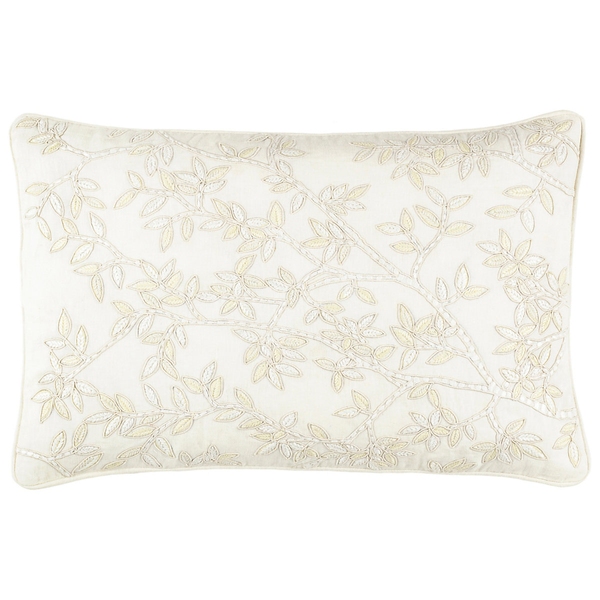 Harriet Embroidered Ivory Decorative Pillow