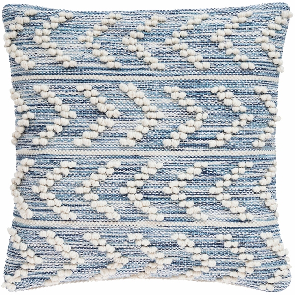 Hobnail Herringbone Blue Indoor/Outdoor Decorative Pillow