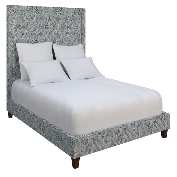 Ines Linen Blue Stonington Tufted Bed
