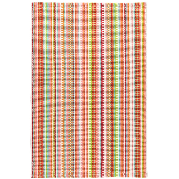 Lucky Stripe Spring Handwoven Cotton Rug