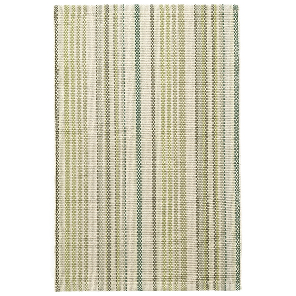 Oslo Stripe Green Handwoven Cotton Rug