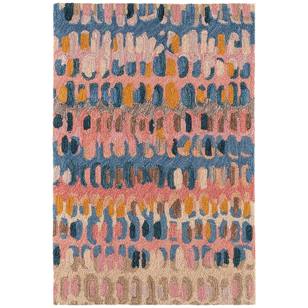 Paint Chip Coral Hand Micro Hooked Wool Rug