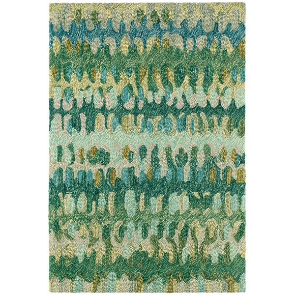Paint Chip Moss Hand Micro Hooked Wool Rug