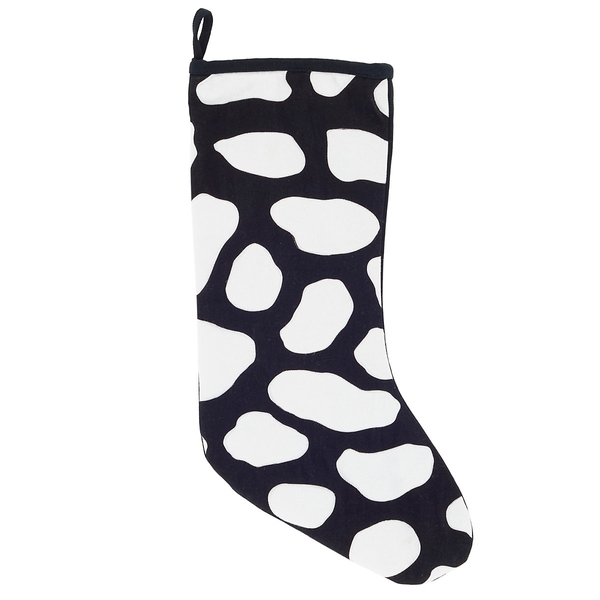 Pebbles Quilted Black Stocking