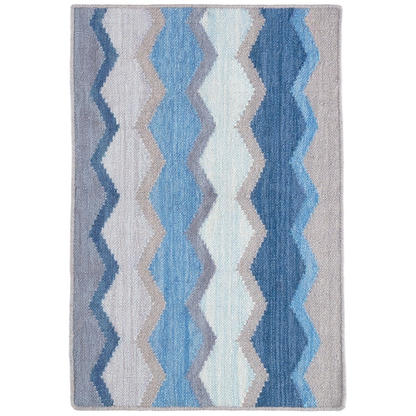 Safety Net Blue Woven Wool Rug