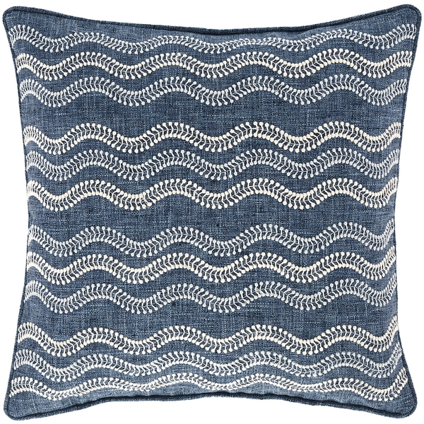 Scout Embroidered Indigo Indoor/Outdoor Decorative Pillow