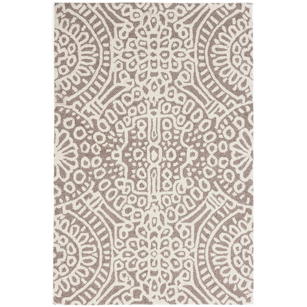 Temple Taupe Hand Micro Hooked Wool Rug