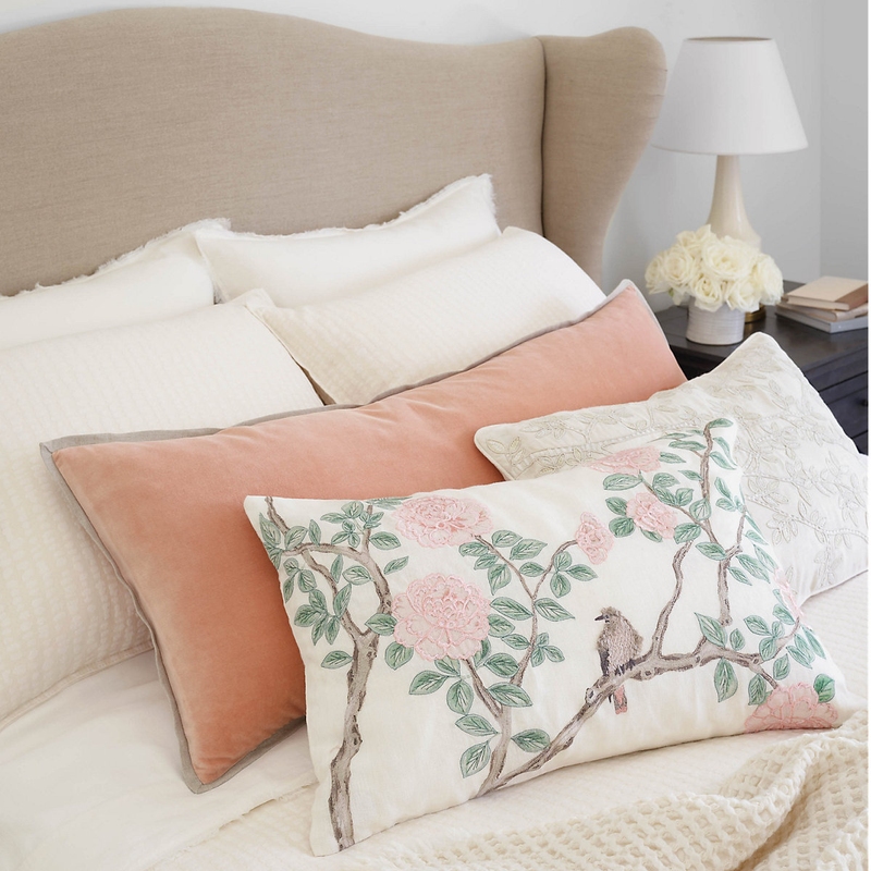 Pine Cone Hill - Jolie Embroidered White Decorative Pillow