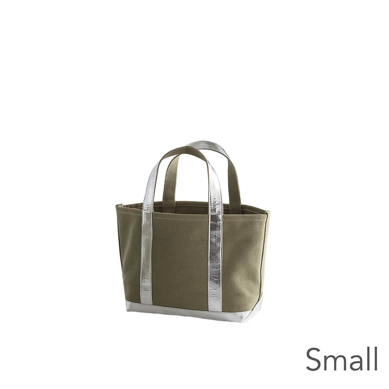 Mod Canvas Olive/Silver Tote Bag - Small
