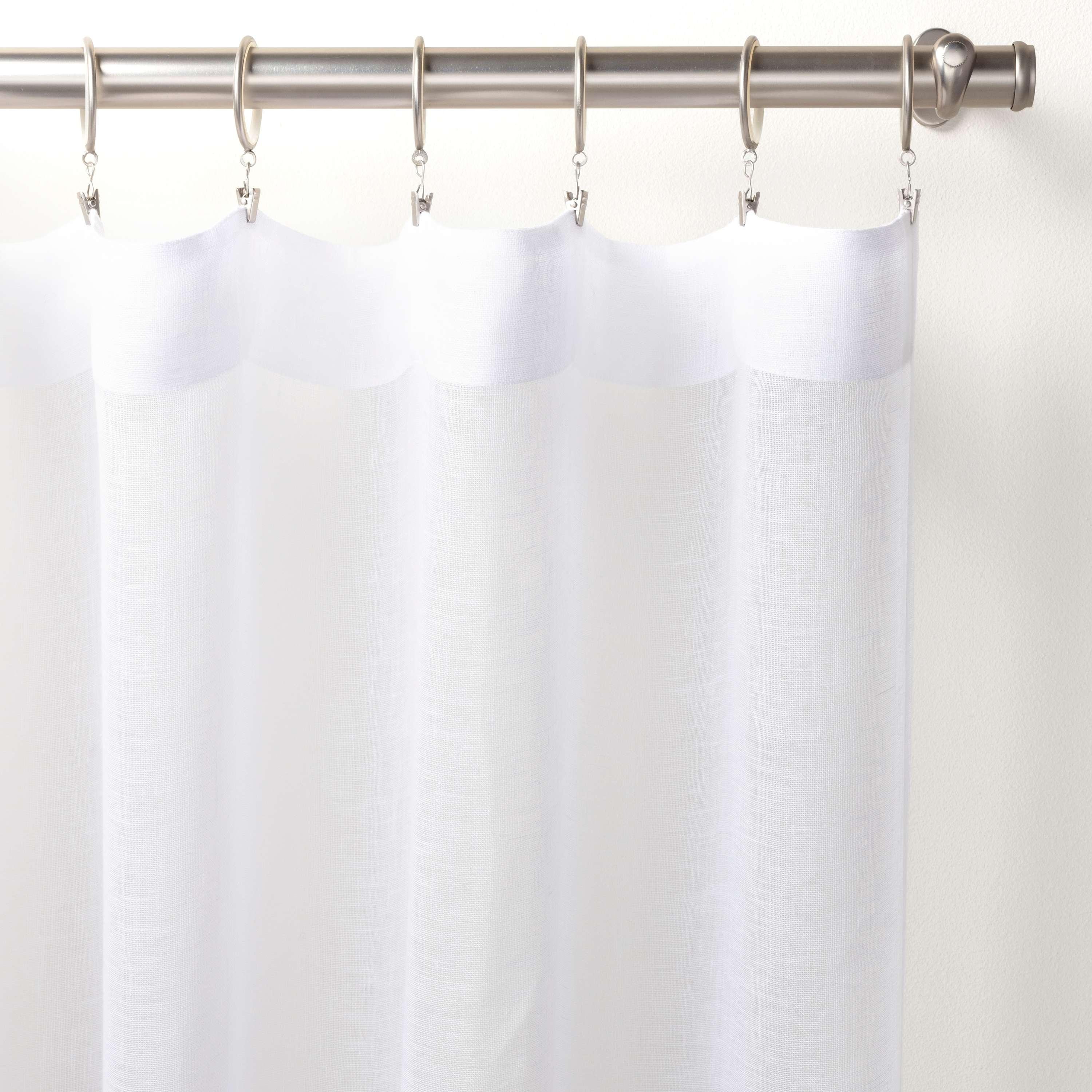 Savannah Linen Gauze White Curtain, Gauze Shower Curtain