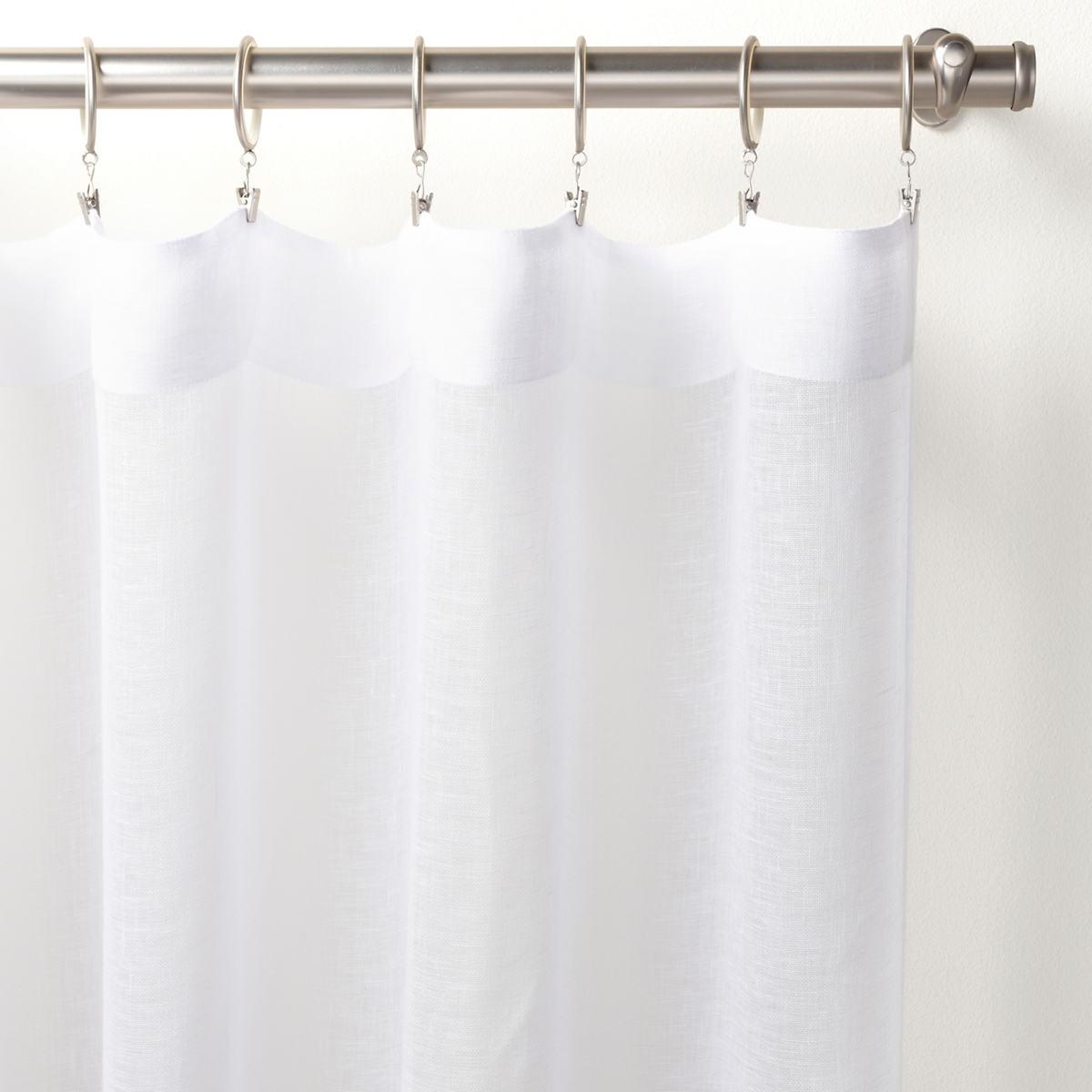 Savannah Linen Gauze White Curtain, White Gauze Curtains