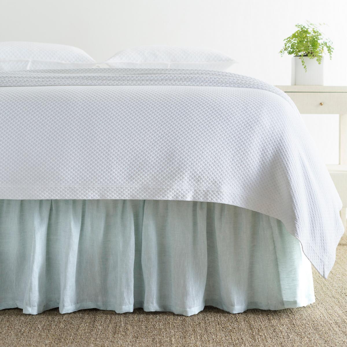Savannah Linen Chambray Sky Bed Skirt The Outlet
