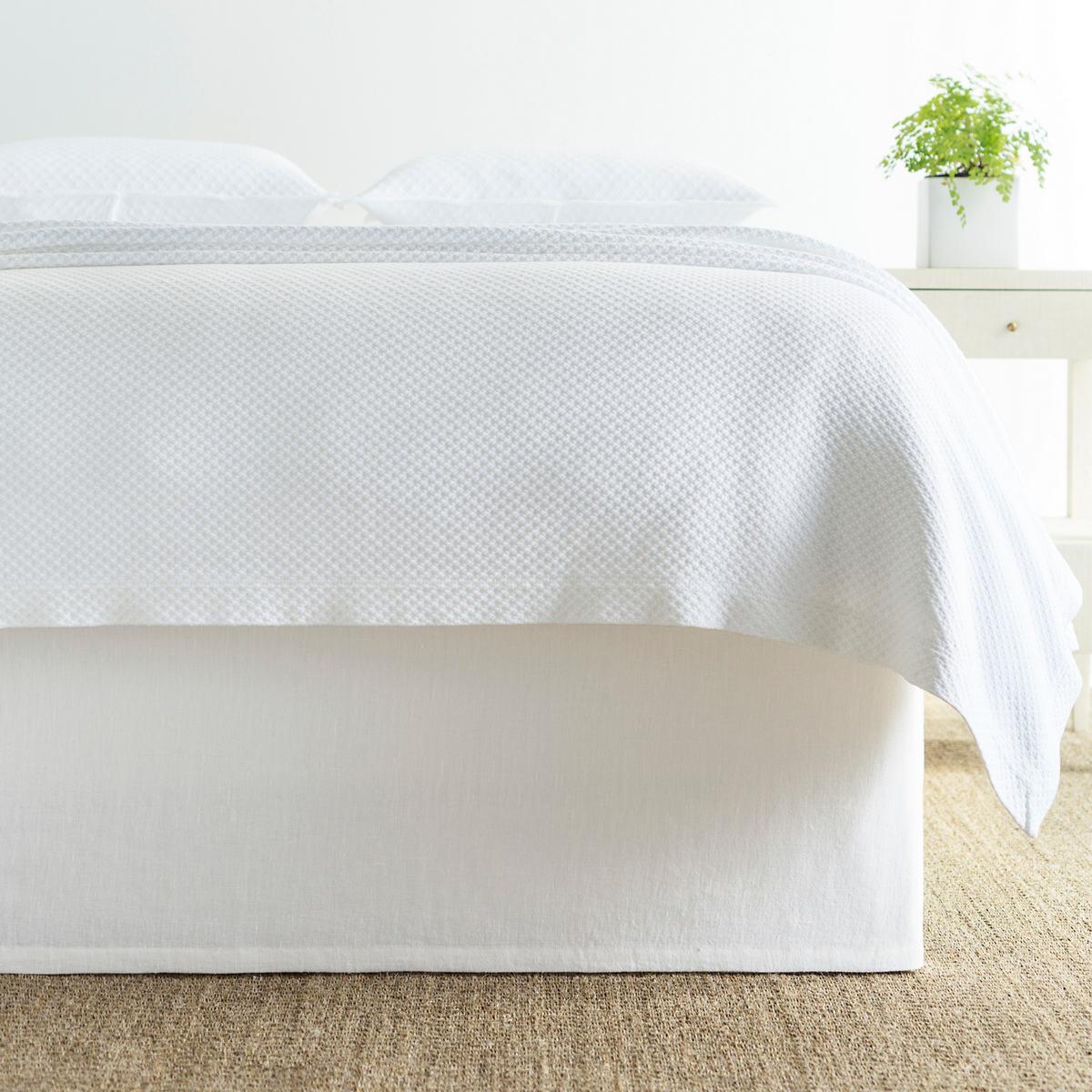 Stone Washed Linen White Tailored, White Queen Bed Skirt
